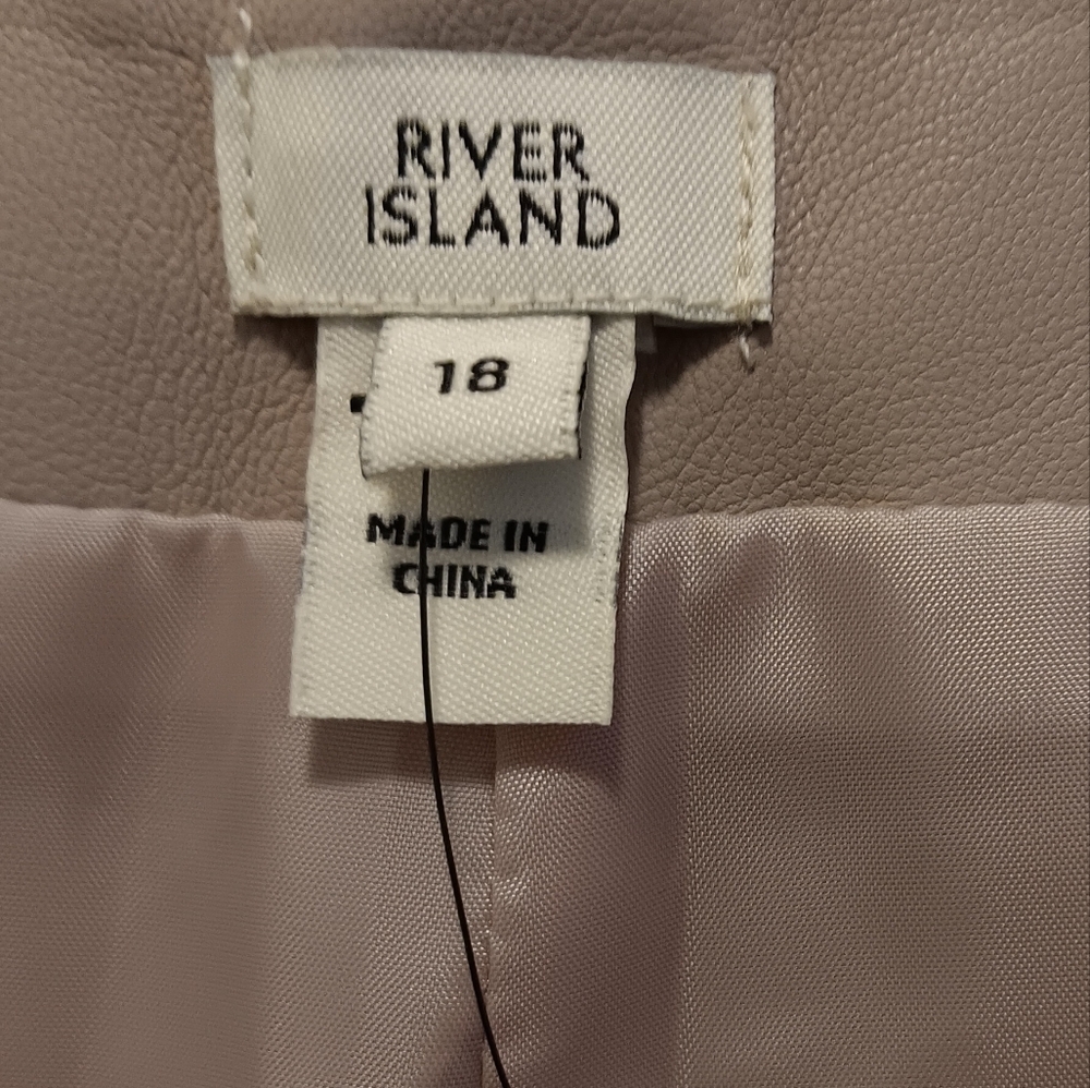 River Island Vegan/ Faux Leather Maxi Skirt Brown- Light Winter Ethnic US 14 - Picture 5 of 7